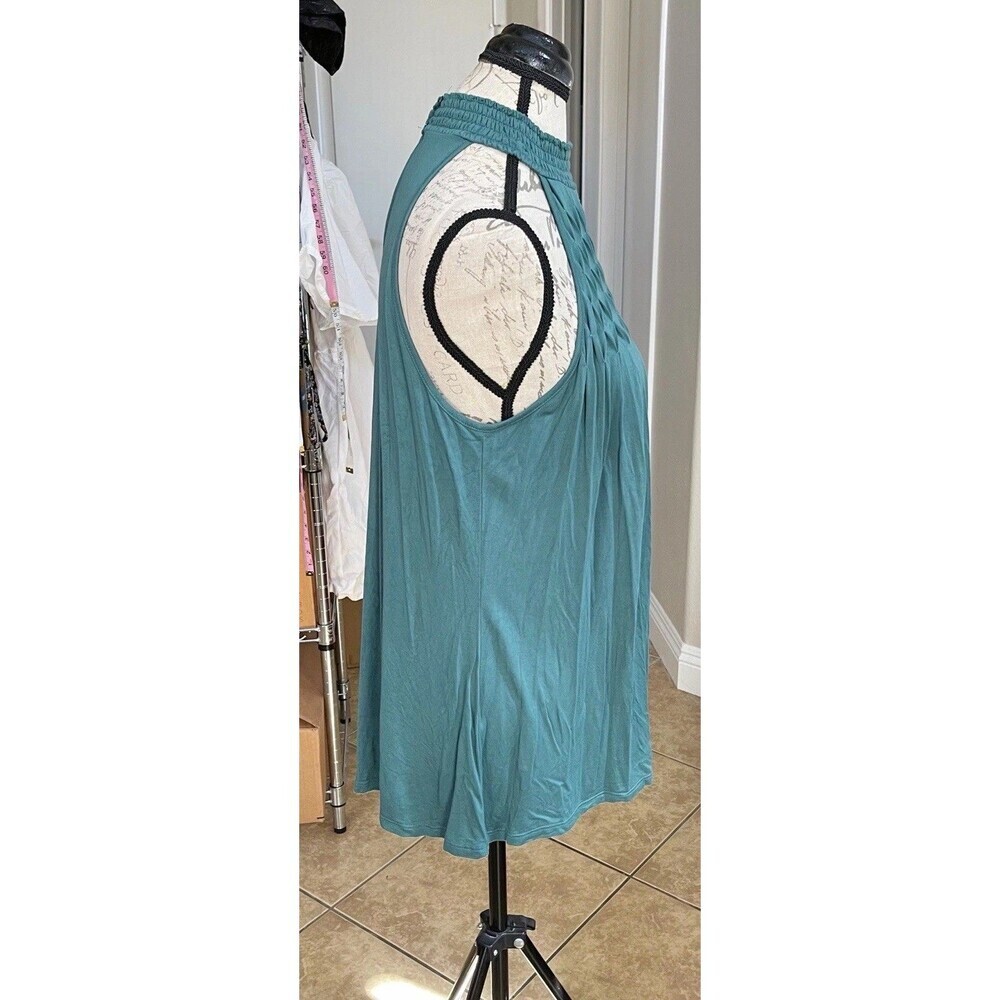 Cable & Gauge Womens Blouse Size Medium Teal Halter Neck Boho Summer Bohemian - Picture 5 of 16